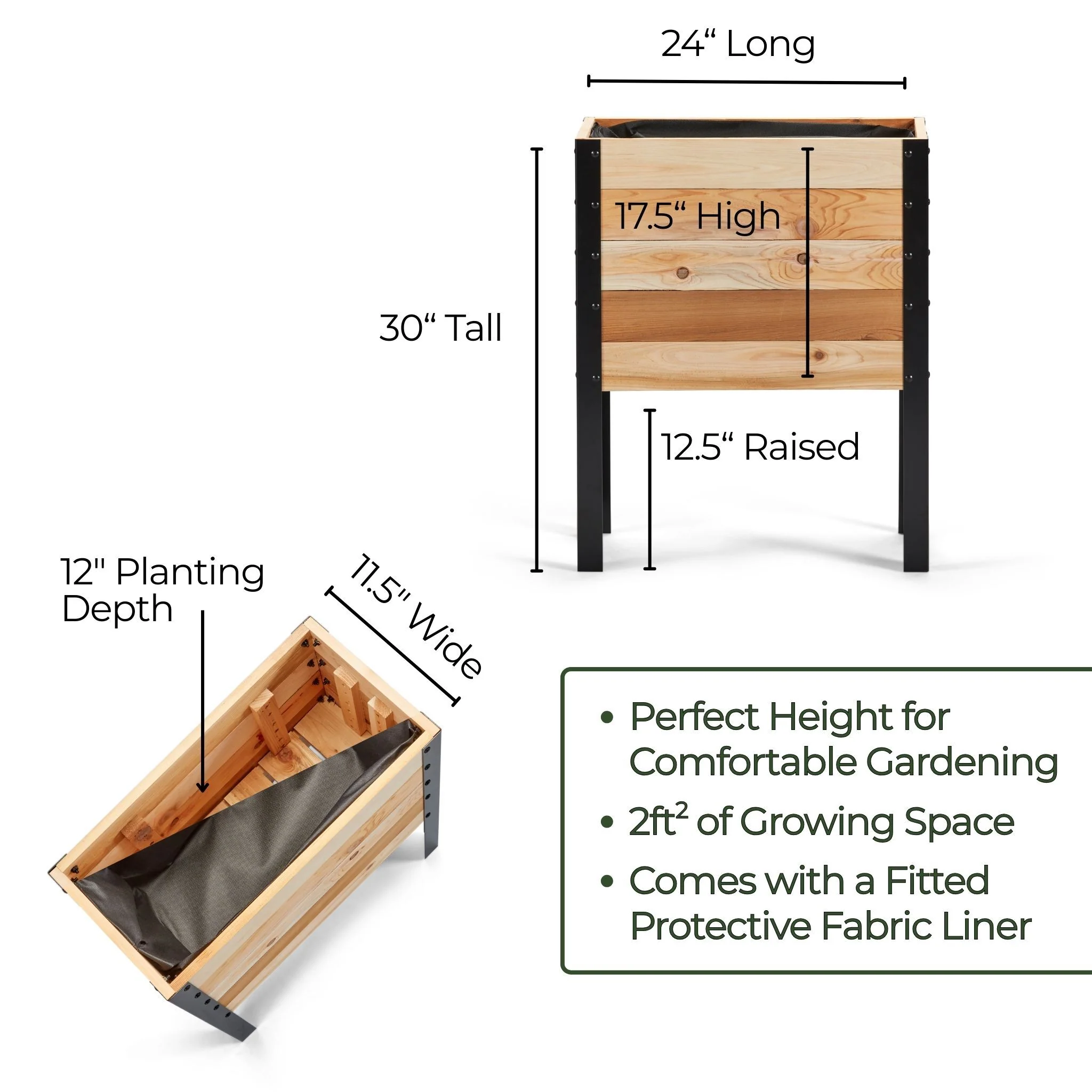 11.5" x 24" Raised Garden Bed - 30" TALL / Select Grade - Image 6
